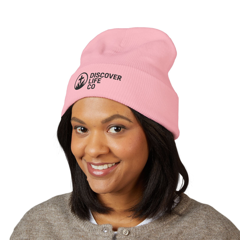 "Discover Life Co"  Embroidered Cuffed Beanie