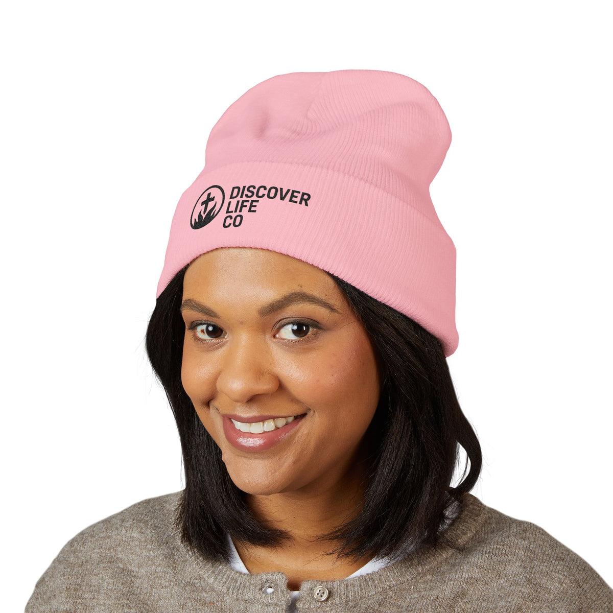 "Discover Life Co"  Embroidered Cuffed Beanie