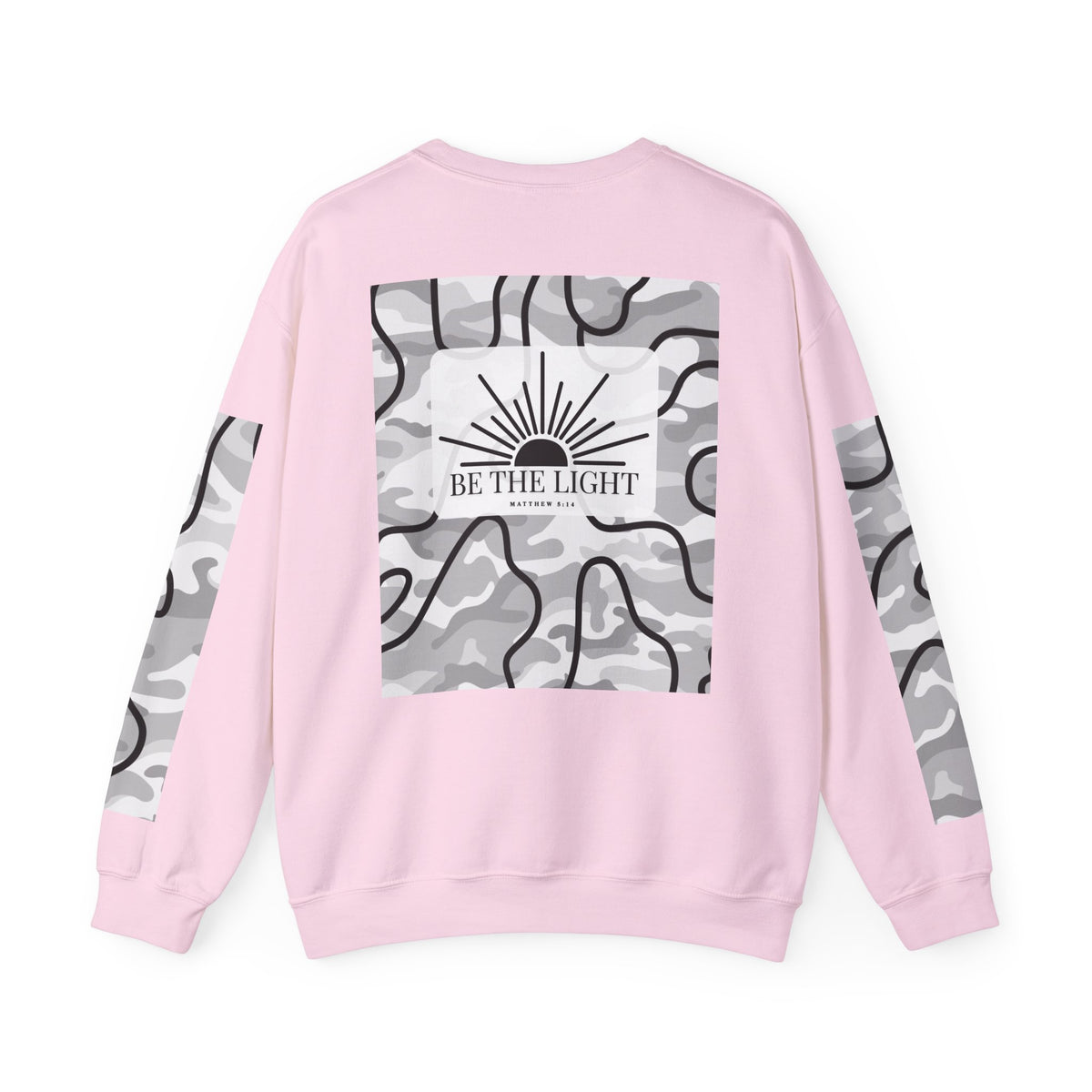 "Be the light" Men's Camo Crewneck