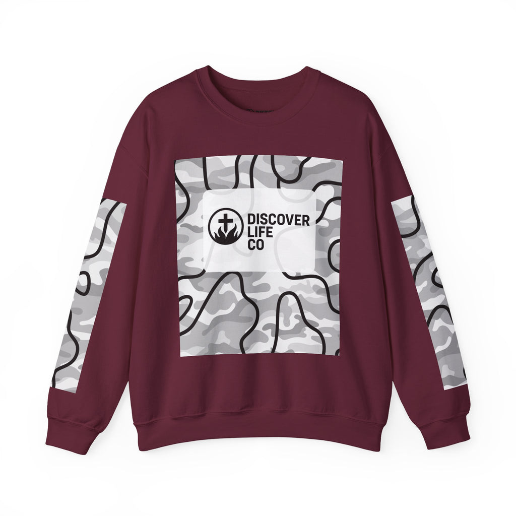 "This is life, bible" Men's Camo Crewneck