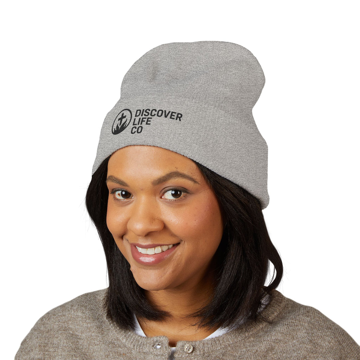 "Discover Life Co"  Embroidered Cuffed Beanie