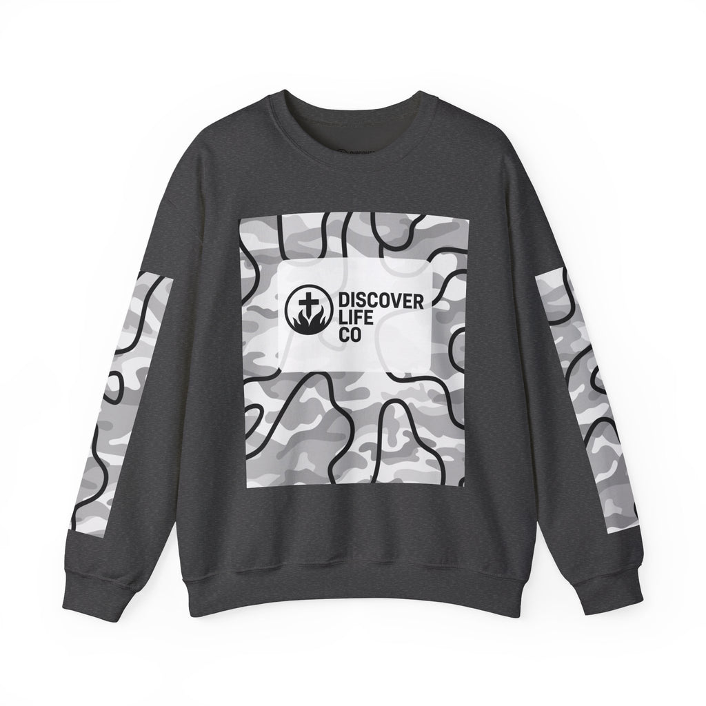 "This is life, bible" Men's Camo Crewneck