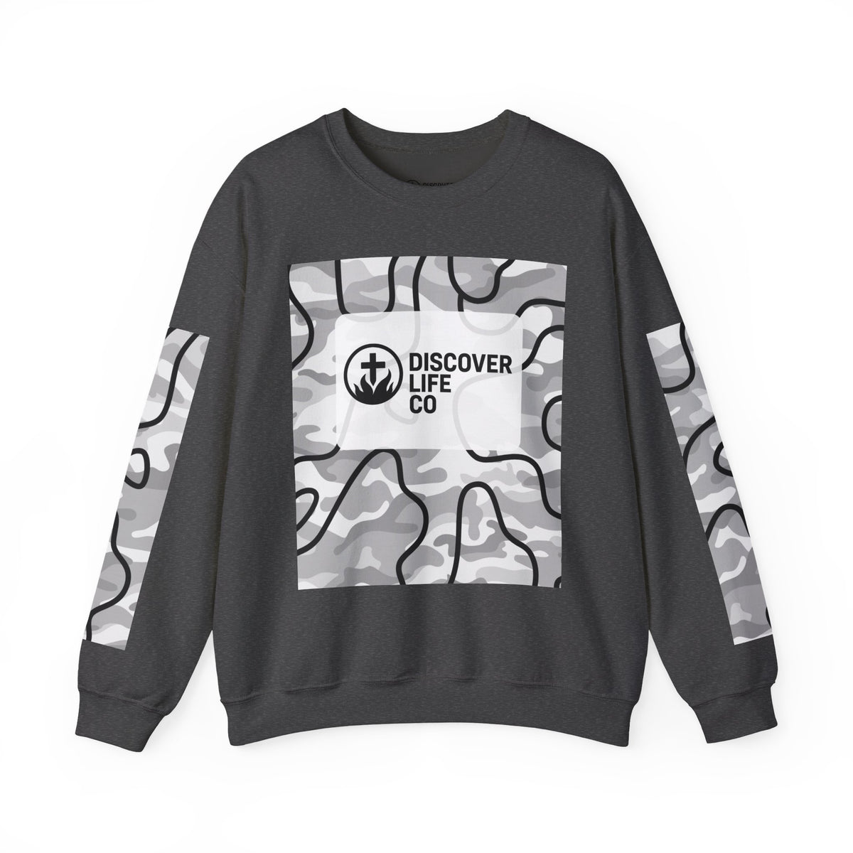 "This is life, bible" Men's Camo Crewneck