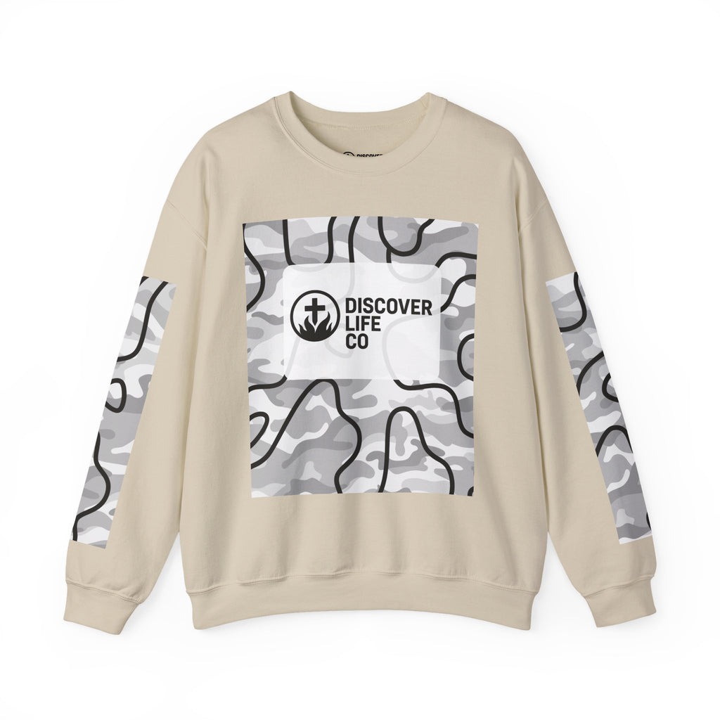 "This is life, bible" Men's Camo Crewneck