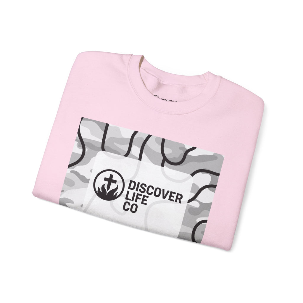 "This is life, bible" Men's Camo Crewneck
