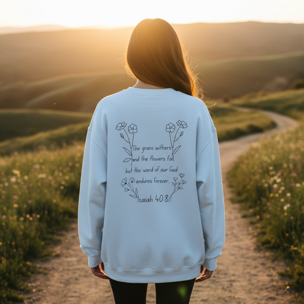 "Isaiah 40:8" Women's Crewneck