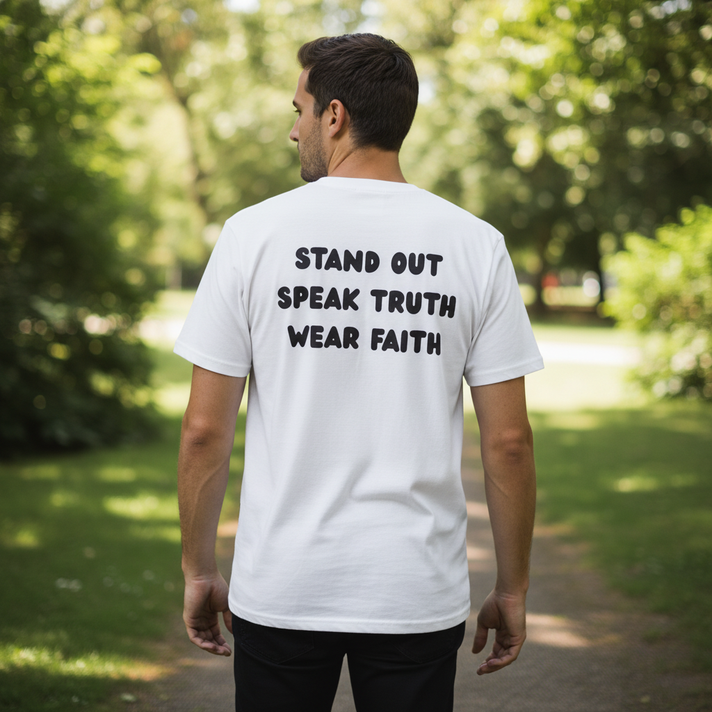 "Stand out, speak truth, wear faith" Men's T-Shirt