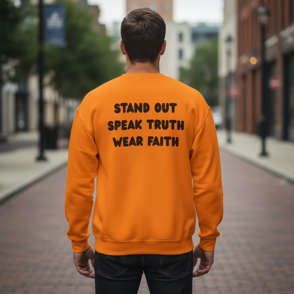 "Stand out, Speak truth, Wear faith" Men's Crewneck