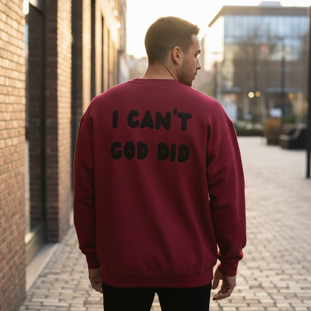 "I can't, God did" Men's Crewneck