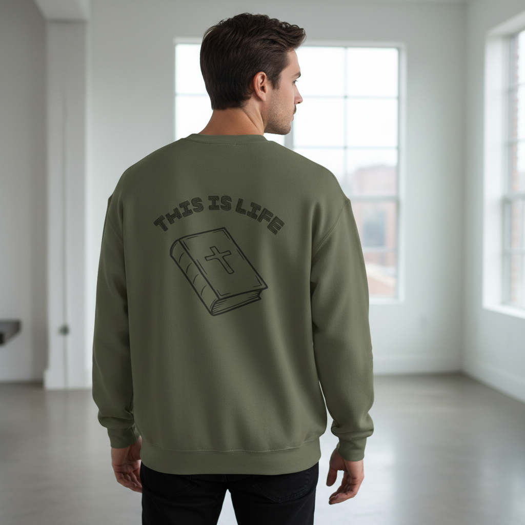 "This is life, bible" Men's Crewneck