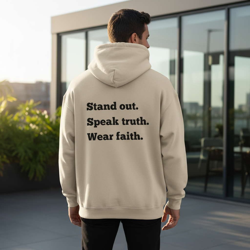 "Stand out, Speak truth, Wear faith" Men's Sweatshirt
