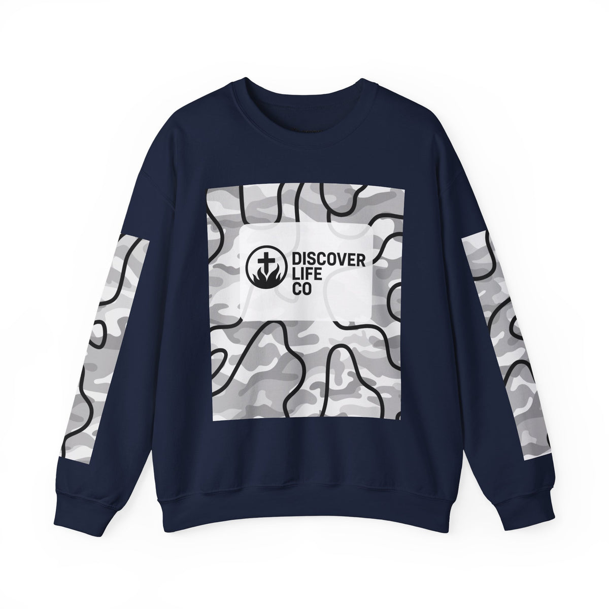 "This is life, bible" Men's Camo Crewneck