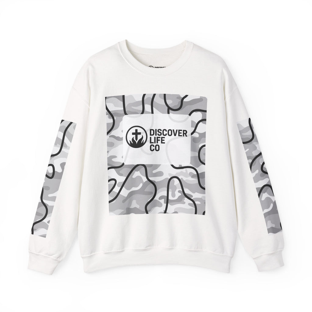 "This is life, bible" Men's Camo Crewneck
