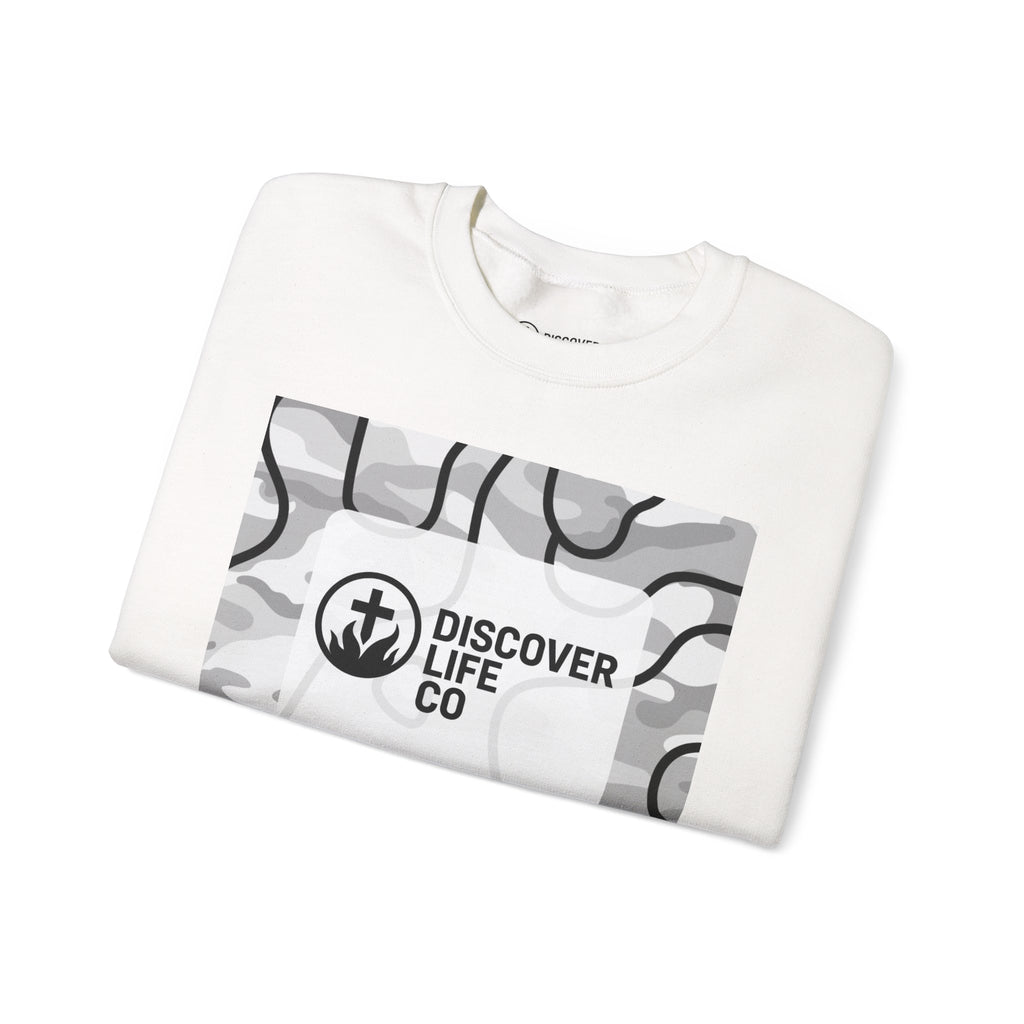 "This is life, bible" Men's Camo Crewneck