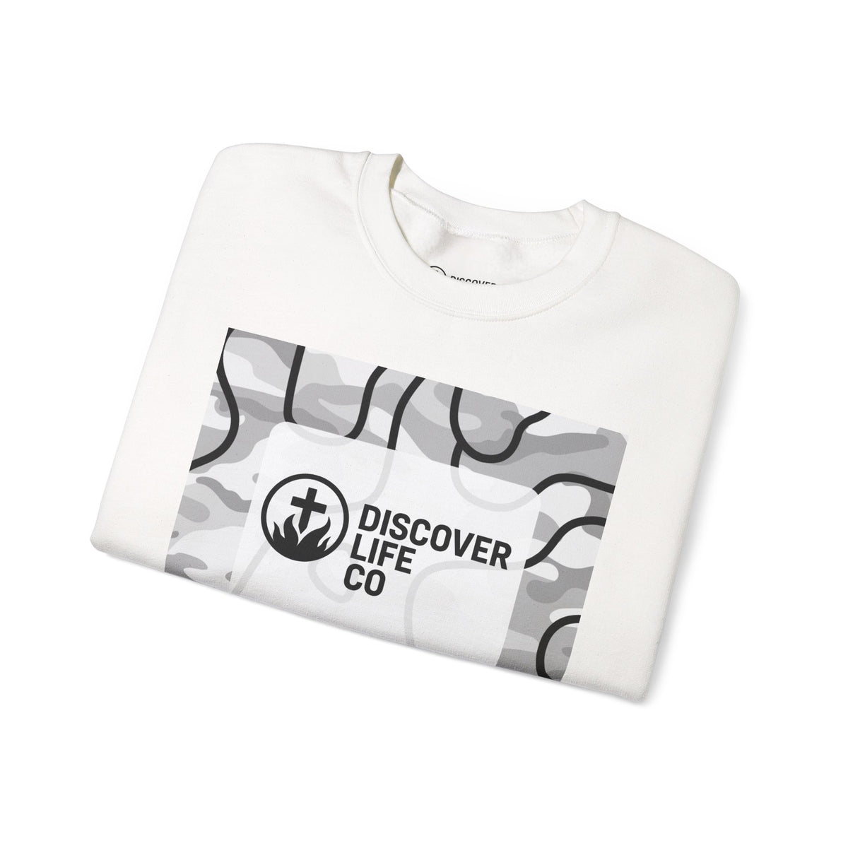 "This is life, bible" Men's Camo Crewneck
