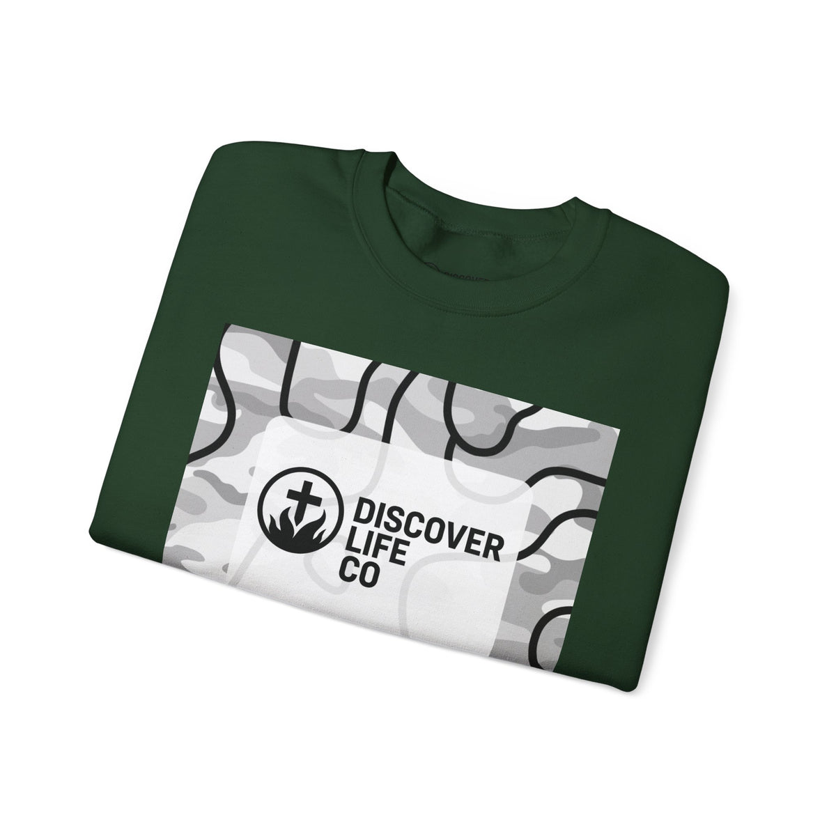"This is life, bible" Men's Camo Crewneck