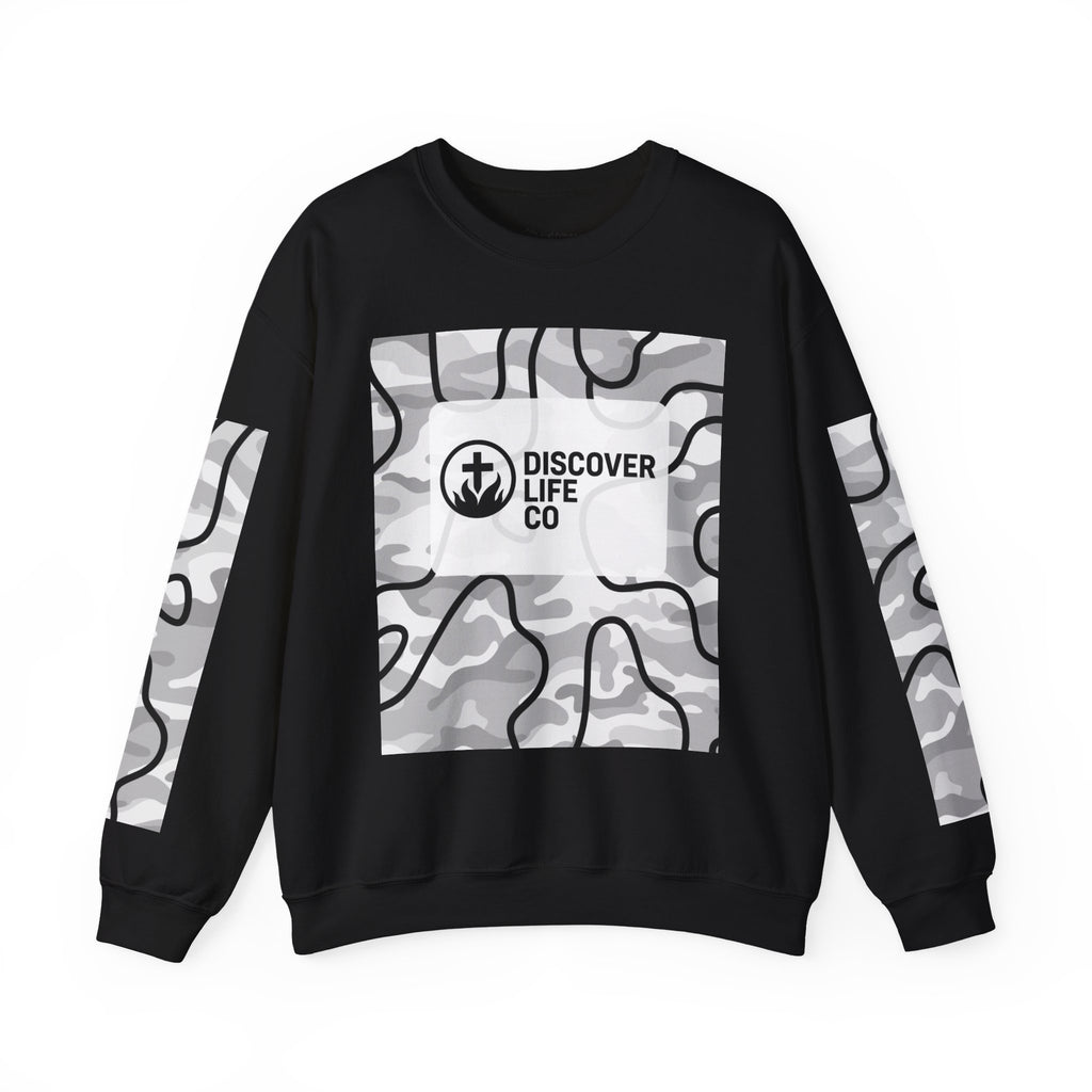 "This is life, bible" Men's Camo Crewneck