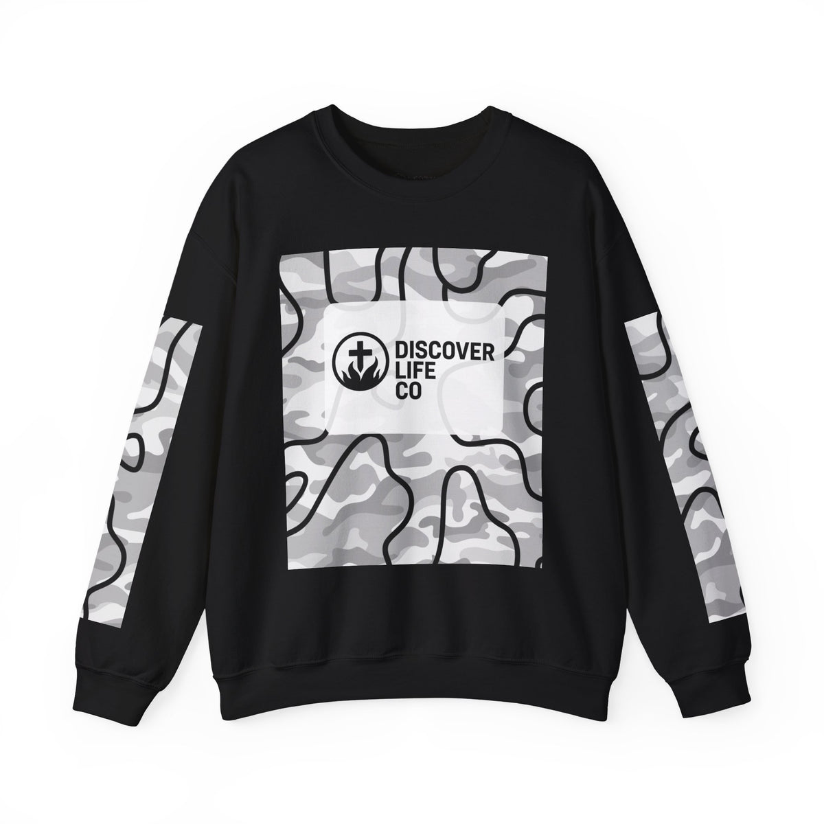 "This is life, bible" Men's Camo Crewneck