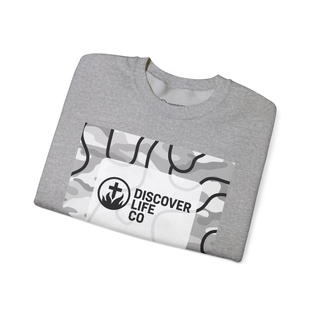 "This is life, bible" Men's Camo Crewneck