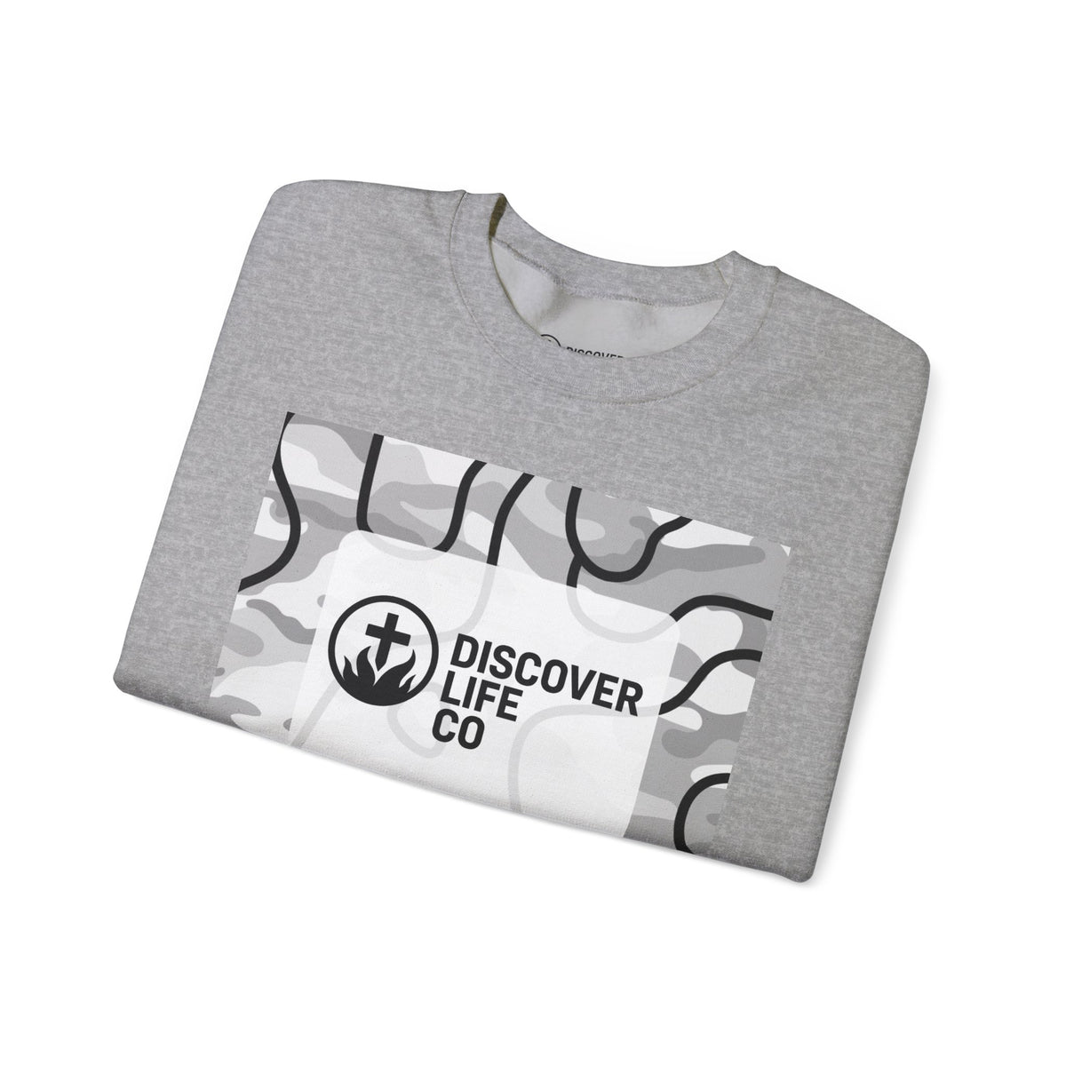 "This is life, bible" Men's Camo Crewneck