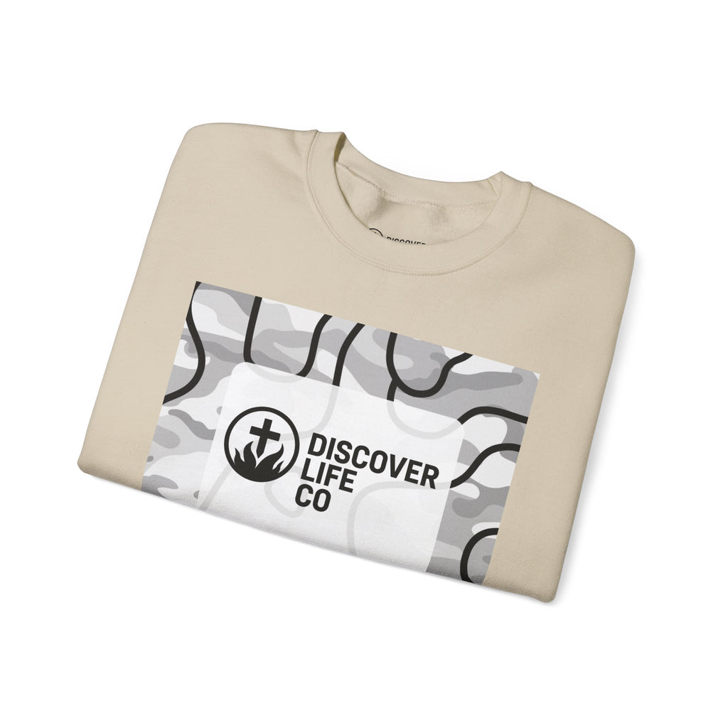 "This is life, bible" Men's Camo Crewneck