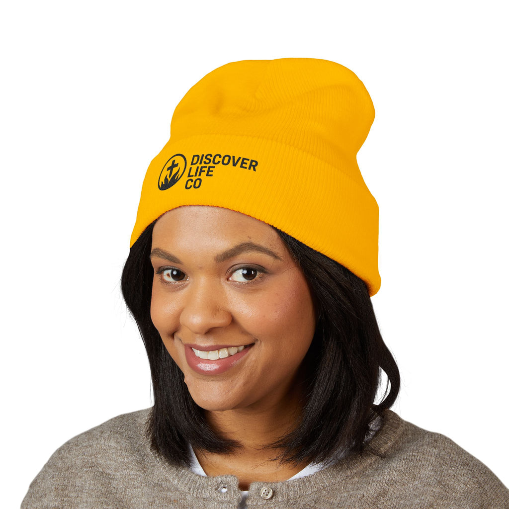 "Discover Life Co"  Embroidered Cuffed Beanie