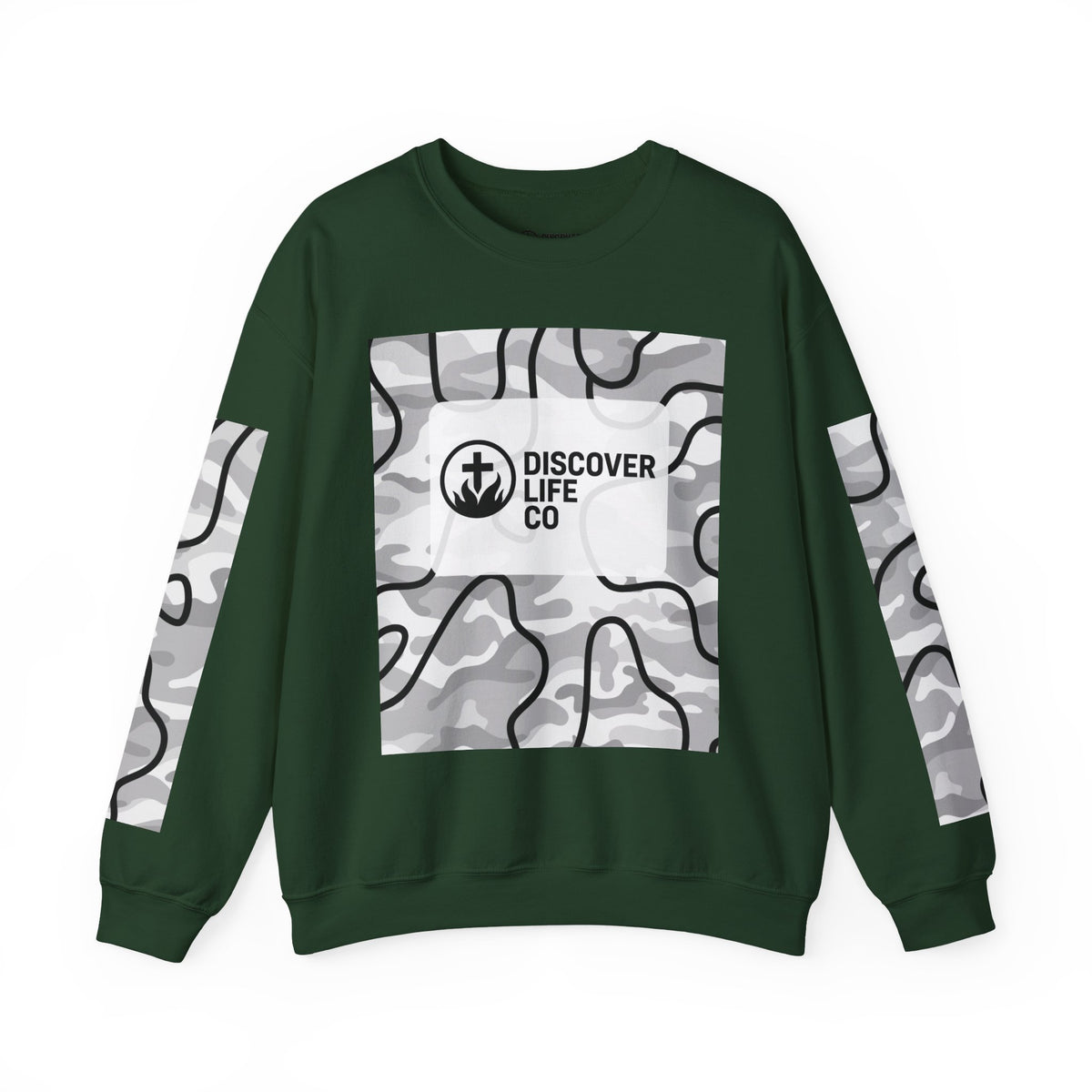 "This is life, bible" Men's Camo Crewneck