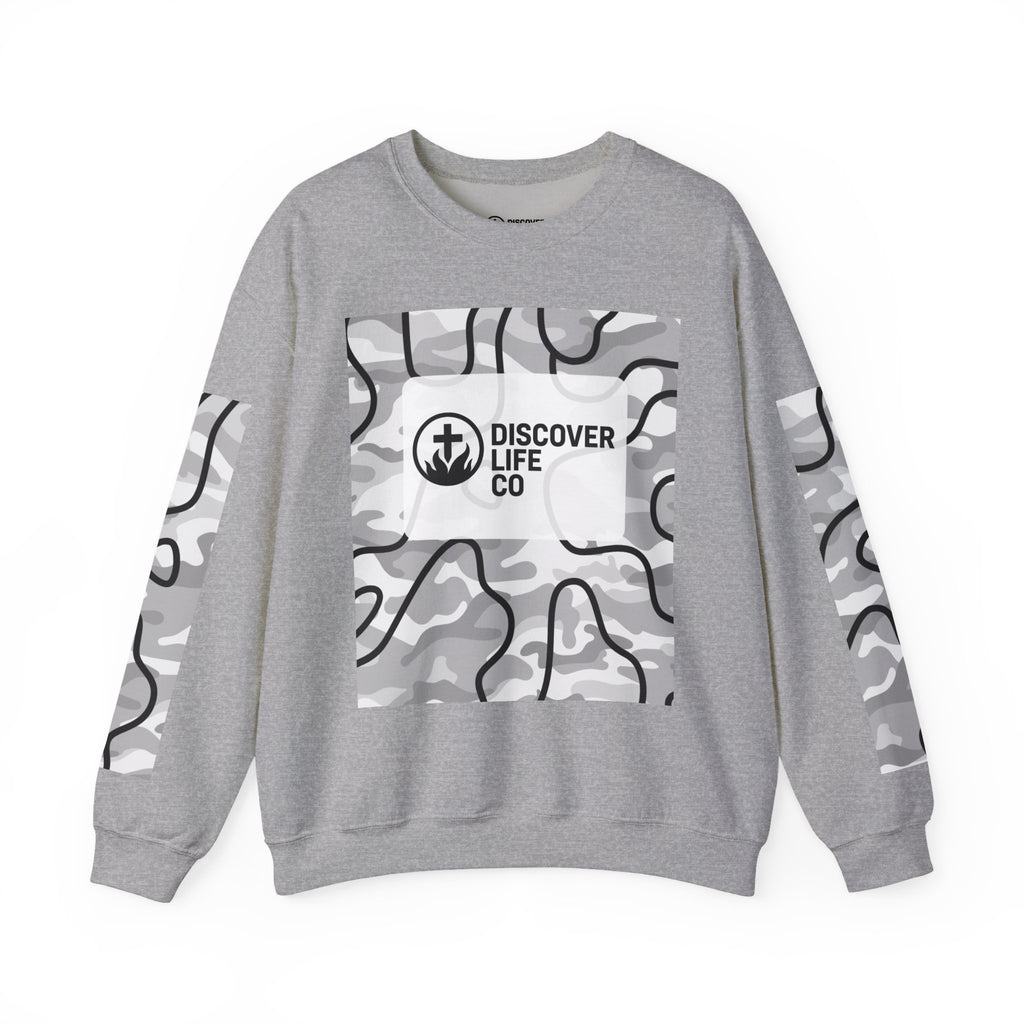 "This is life, bible" Men's Camo Crewneck