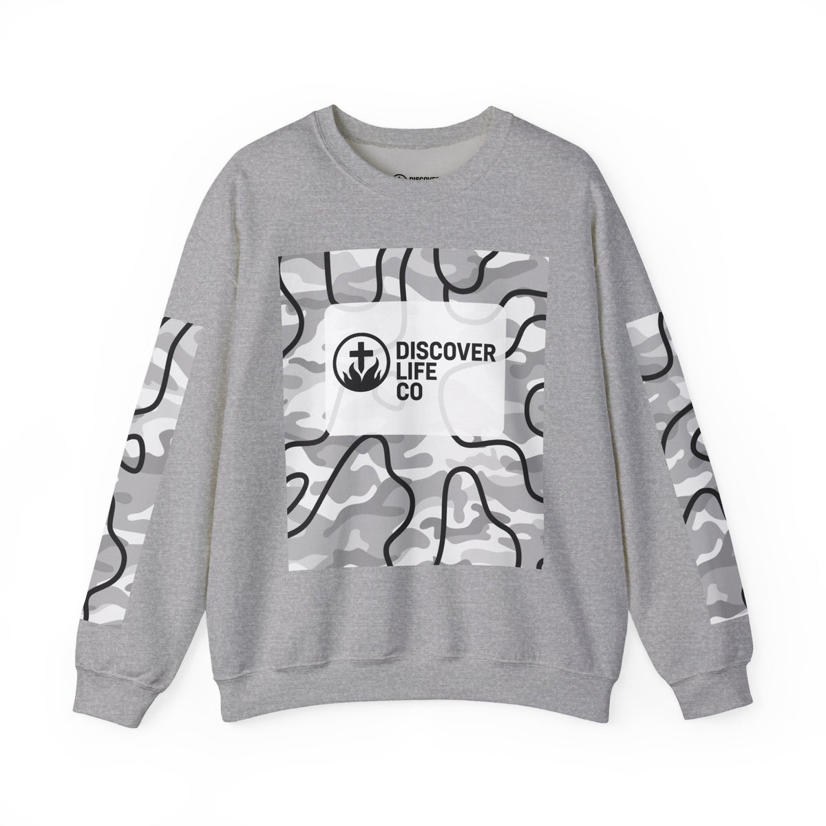 "This is life, bible" Men's Camo Crewneck
