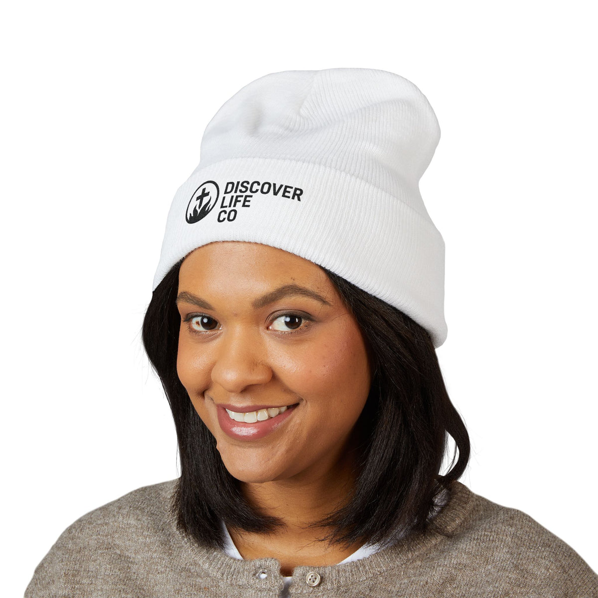 "Discover Life Co"  Embroidered Cuffed Beanie